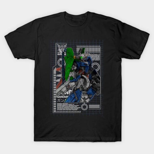 GN-001 Gundam Exia T-Shirt by gblackid